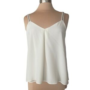 1. State | Cream Swing Cami Tank Top with black accents Womens Medium
